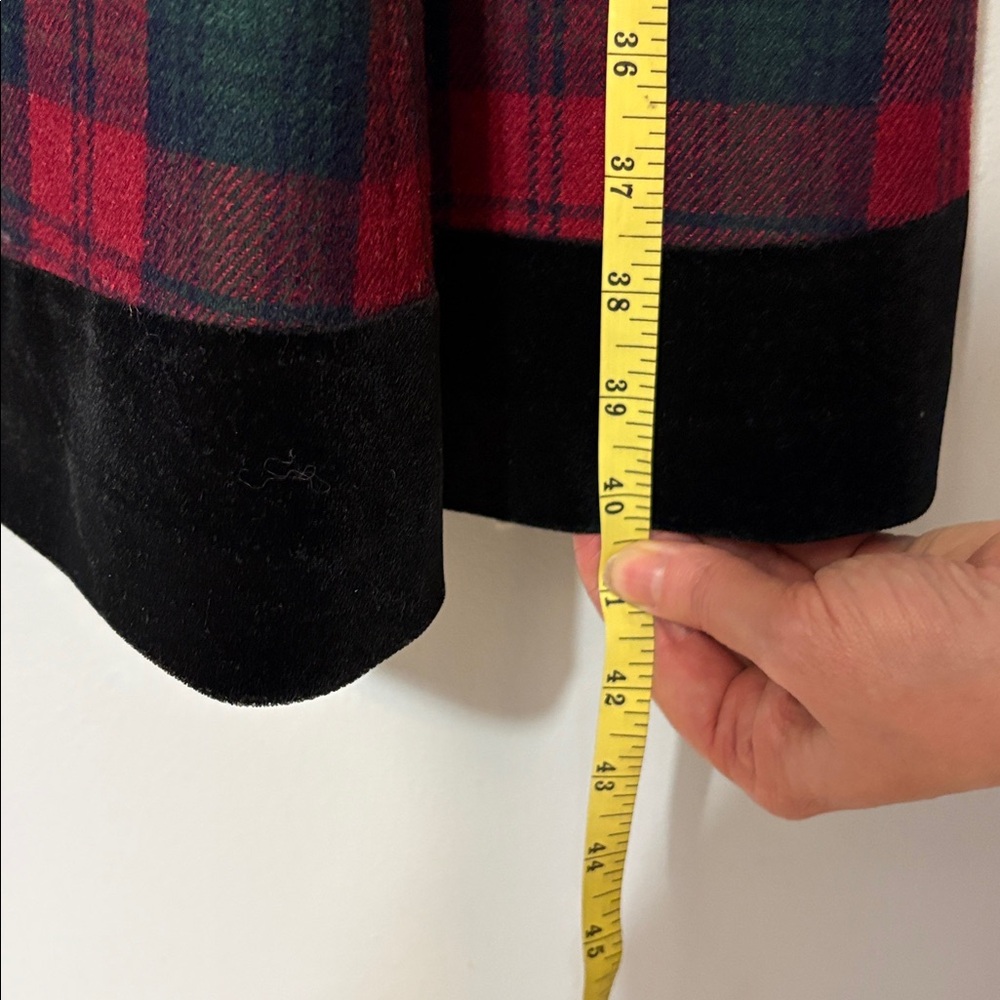 Vintage Elena Tartan Plaid Velvet Collar Dress Wool Feel Med? - Picture 6 of 8
